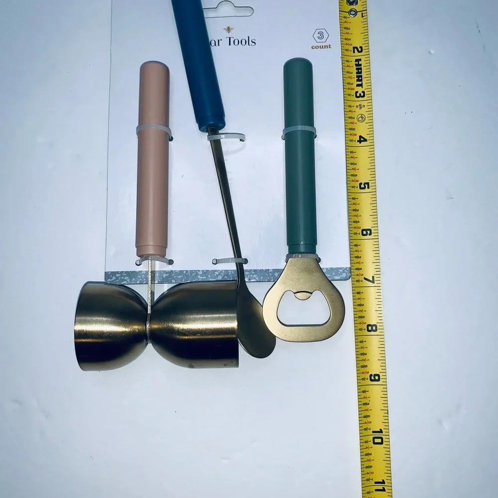 Bar Tools Crescent Enterprise Co. 3 piece set minimalist beautiful golden pastel